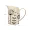 Hello Honey® 62oz. Cream & Black Hand-Painted Embossed Flowers Stoneware Pitcher